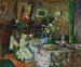 van Marcelle Aron in de eetkamer in Château Rouge - Édouard Vuillard — weergave van het kunstwerk