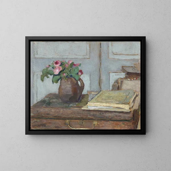 De schildersdoos en de schuimrozen - Édouard Vuillard — ingelijst kunstwerk aan de muur