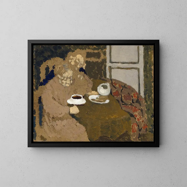 van twee vrouwen die koffie drinken - Édouard Vuillard — ingelijst kunstwerk aan de muur