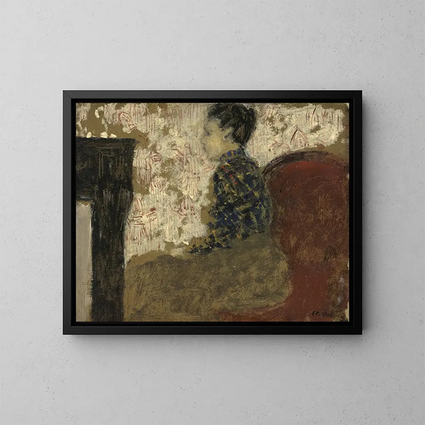 van een zittende vrouw bij de haard - Édouard Vuillard — ingelijst kunstwerk aan de muur