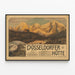 Vintage Poster Dusseldorfer Hütte Berg — ingelijst kunstwerk aan de muur