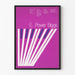 E. Power Biggs - Vintage paarse ontwerp-poster van piano
