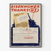 Vintage muurposter Eisenhower Thanks Us - Industriële en historische decoratie