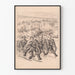 Vintage poster of elephants, horses, giraffes, and camels in parade