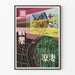 Vintage Chinese poster van amusement en diepe reflecties