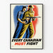Vintage oorlogsposter - Elke Canadees moet vechten