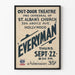 Vintage theaterposter voor openluchtvoorstelling Everyman in Hollywood