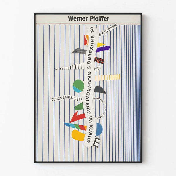 Vintage grafisch tentoonstellingposter Werner Pfeiffer 1976