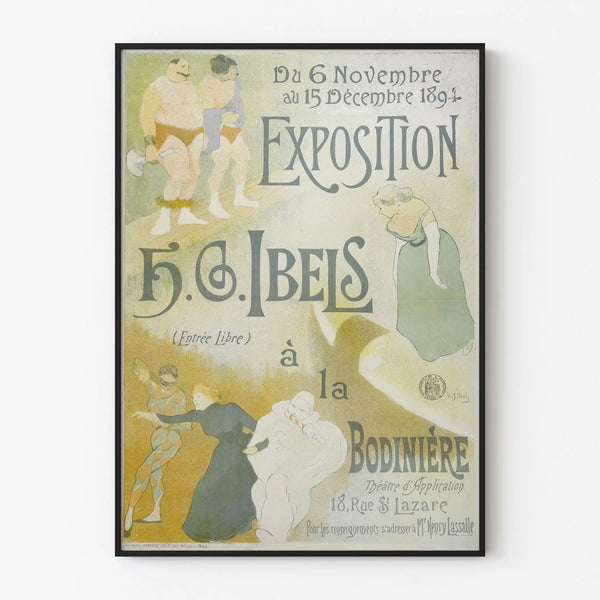Vintage poster of H.G. Ibels exhibition 1894 wall decoration