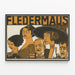 Vintage muurposter Fledermaus in art deco stijl — ingelijst kunstwerk aan de muur
