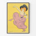 Poster danseres Folies Bergère in roze en geel