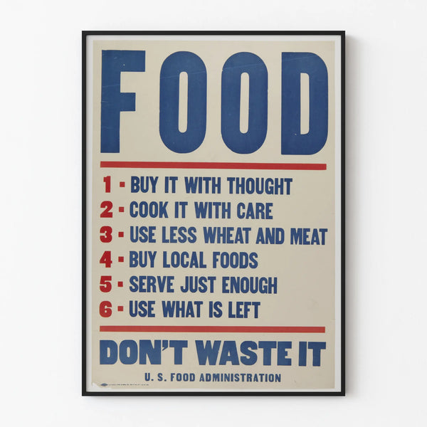 Vintage Poster Voorkoming van Voedselverspilling
