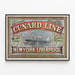 Vintage poster Cunard Line New York Liverpool — framed artwork on a wall