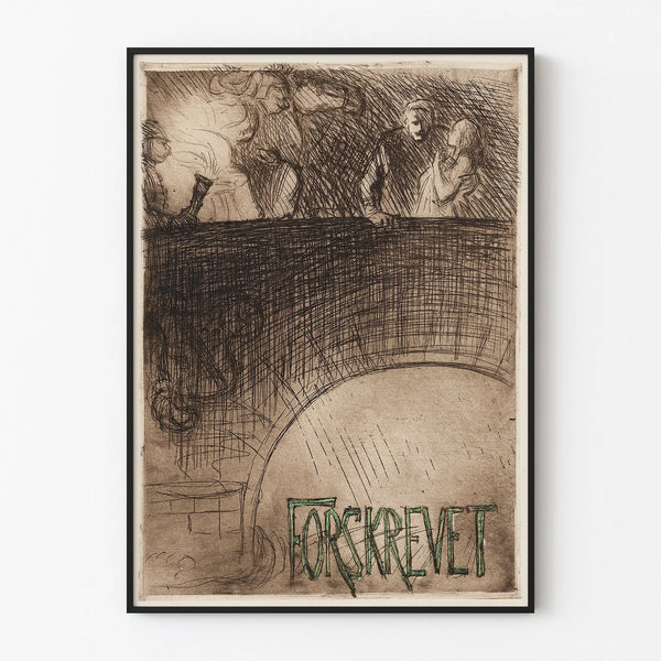 Artistieke poster 'Forskrevet' in oude gravurestijl