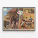 Wall decoration poster: Contrast between communist life and family freedom — framed artwork on a wall