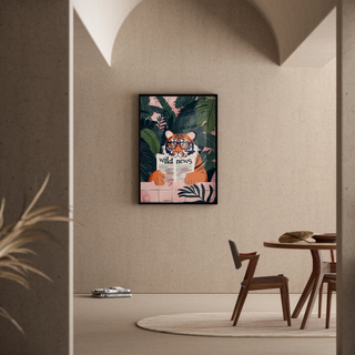 Tableau Tigre et Wild News - Jungle et Fantaisie