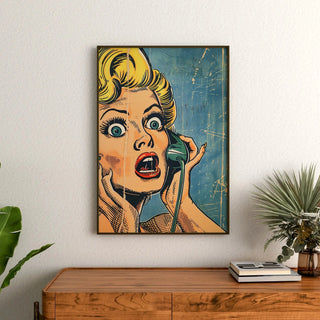 Pop Art Poster - Überraschung am Telefon