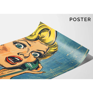 Pop Art Poster - Überraschung am Telefon