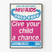 Vintage poster voor bewustwording van HIV/AIDS voor kinderen