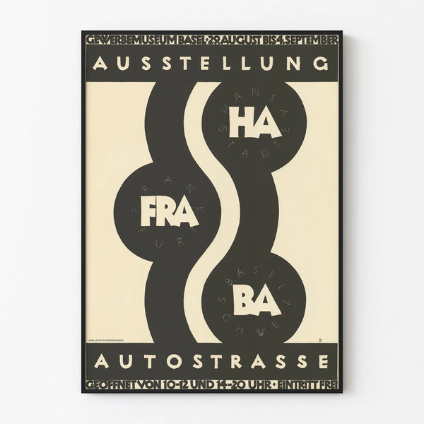 Tentoonstellingsposter Autostrasse in Gewerbemuseum Basel