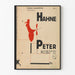 Vintage familie Hahnepeter poster - minimalistisch grafisch ontwerp