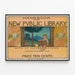 Vintage Poster of the Handbook of the New Public Library in Boston — framed artwork on a wall