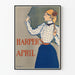 Vintage poster Harper's april - Illustratie van een vrouw met retro elegantie