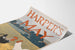 Vintage poster Harper's May met haan op een landelijk landschap