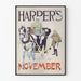 Vintage Harper's Poster November - Illustration of a Horse and Carriage