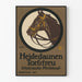 Vintage reclameposter met paardenhoofd