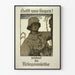Vintage Duitse militaire poster met soldaat en oorlogsslogan
