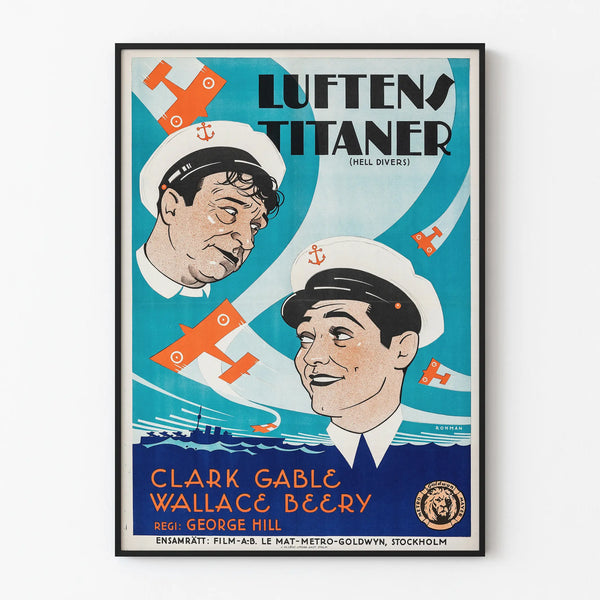 Vintage filmposter Luften Titaner Hell Divers wanddecoratie