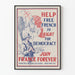 Vintage poster ter ondersteuning van Frankrijk voor de democratie
