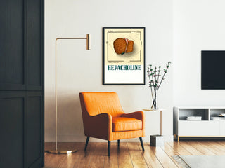 Vintage medische poster illustratie lever hepatisch