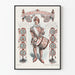 Vintage poster van Harlekijn en cijferspel