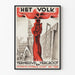 Vintage poster 'Het Volk' met opgeheven rode vuist - Politieke muurdecoratie