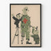 Satirische poster van het oorlogspoppetje met Hitler en Mussolini