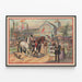 Vintage Poster of Agricultural Fair with Horses and Jockeys — framed artwork on a wall