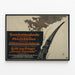 Vintage train and German crowd poster for regional vote — framed artwork on a wall