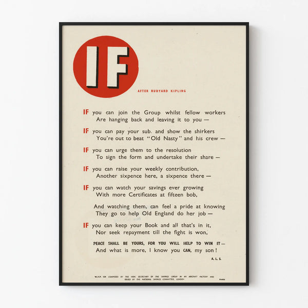 Decoratieve poster 'IF' naar Rudyard Kipling