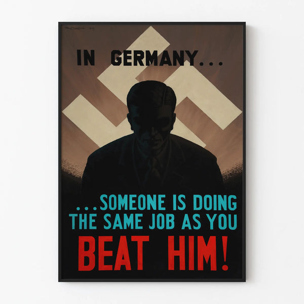 Vintage Duitse propagandaposter - Historische wanddecoratie