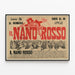 Vintage poster Il Nano Rosso Italian humorous magazine — framed artwork on a wall