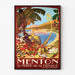 Menton | Kunstdruk van een oude poster — ingelijst kunstwerk aan de muur