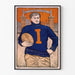 Vintage poster of American football player Illinois Field