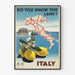 Vintage poster van kaart en citroen uit Italië