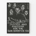 Poster Recht en Vrijheid voor de San Quentin Six – Betrokken Muurdecoratie
