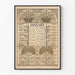 Vintage January Calendar Poster 1898 with Art Nouveau Floral Pattern