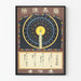 Oud Japans poster met kaars en traditionele symbolen