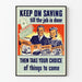 Vintage motivational poster about savings and future choices