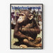 Vintage poster Kinderboekenweek met zittende aap met baby